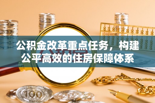 天涯公积金改革重点任务，构建公平高效的住房保障体系