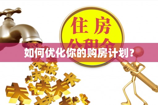 天涯如何优化你的购房计划？