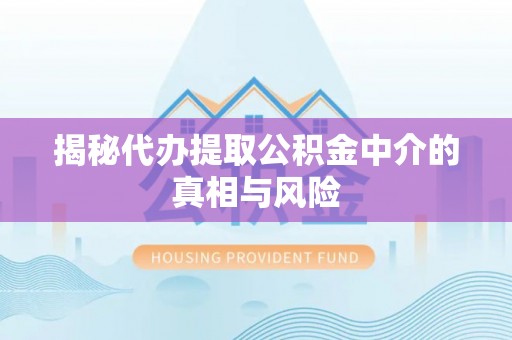 天涯揭秘代办提取公积金中介的真相与风险